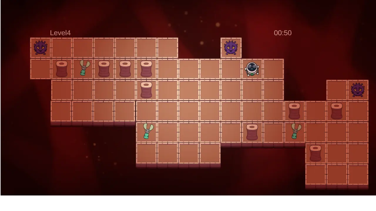 Capture d'écran d'un des niveaux du jeu de réflexion Cell Defense.