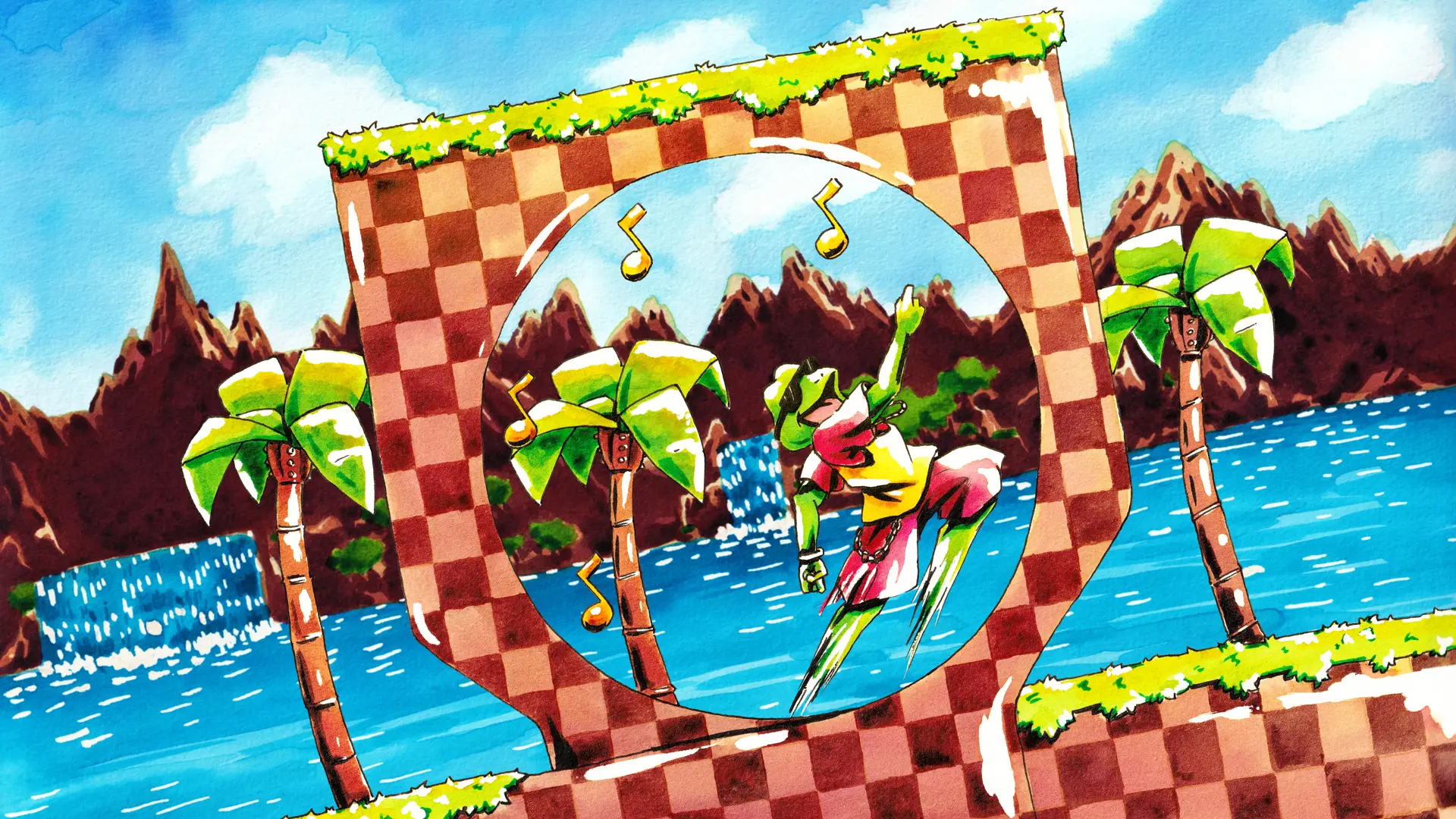 Illustration pour le single de reprise de Take on Me par Pete Frogs.