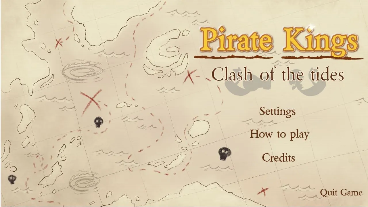 Écran du menu principal du jeu Pirate Kings.