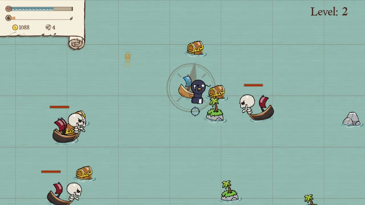Écran du 2e niveau du jeu Pirate Kings.