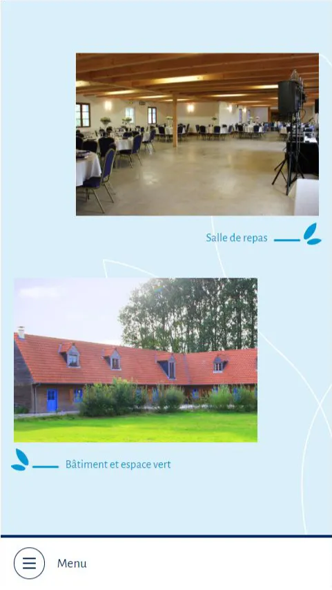 Maquette mobile de l'écran de présentation du lieu.